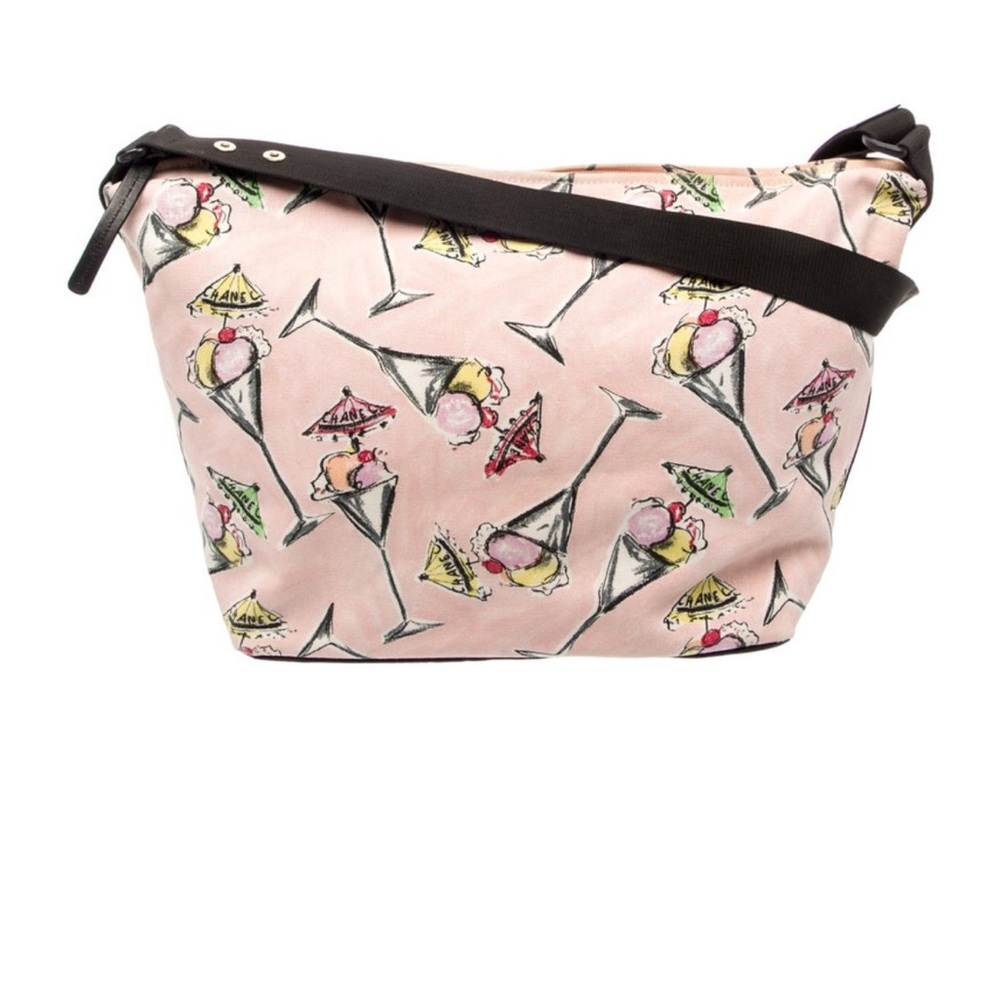 CHANEL Pink Ice Cream Print Hobo Bag